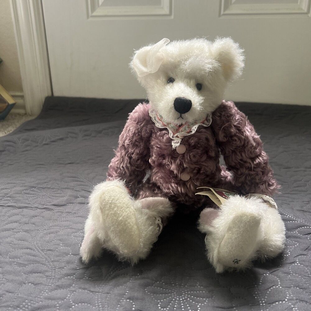 VTG 1998 GANZ COTTAGE COLLECTIBLES TEDDY LINDSEY JOINTED POSEABLE PLUSH BEAR 20’ - Picture 3 of 16